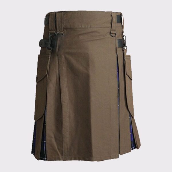 Brown Hybrid Kilt with Tartan-0