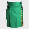 Green Hybrid Kilt with Tartan-0