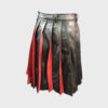 Pleated Black and Red Leather Kilt-0