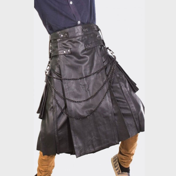 Scottish Pride Leather Kilt-0