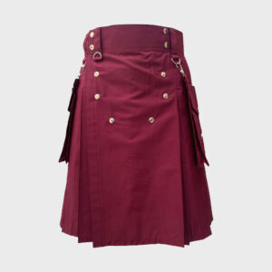 Modern Burgundy Color Utility Kilt -0