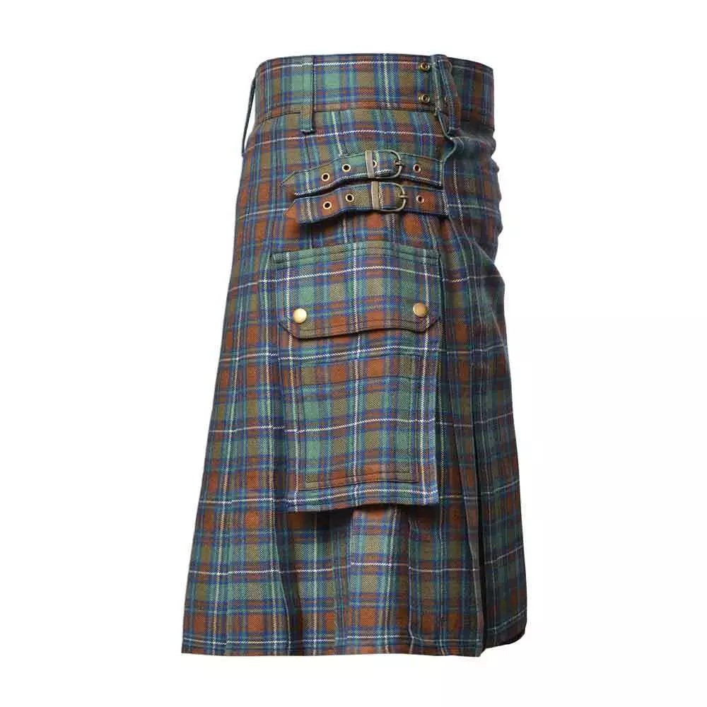 Handmade Traditional County Kerry Tartan Utility Kilt Deluxe Kilt Custom Kilt