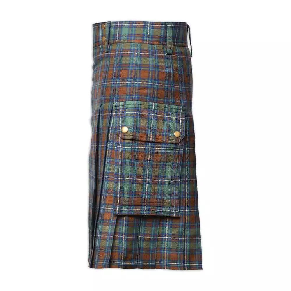 Handmade Traditional County Kerry Tartan Utility Kilt Deluxe Kilt Custom Kilt
