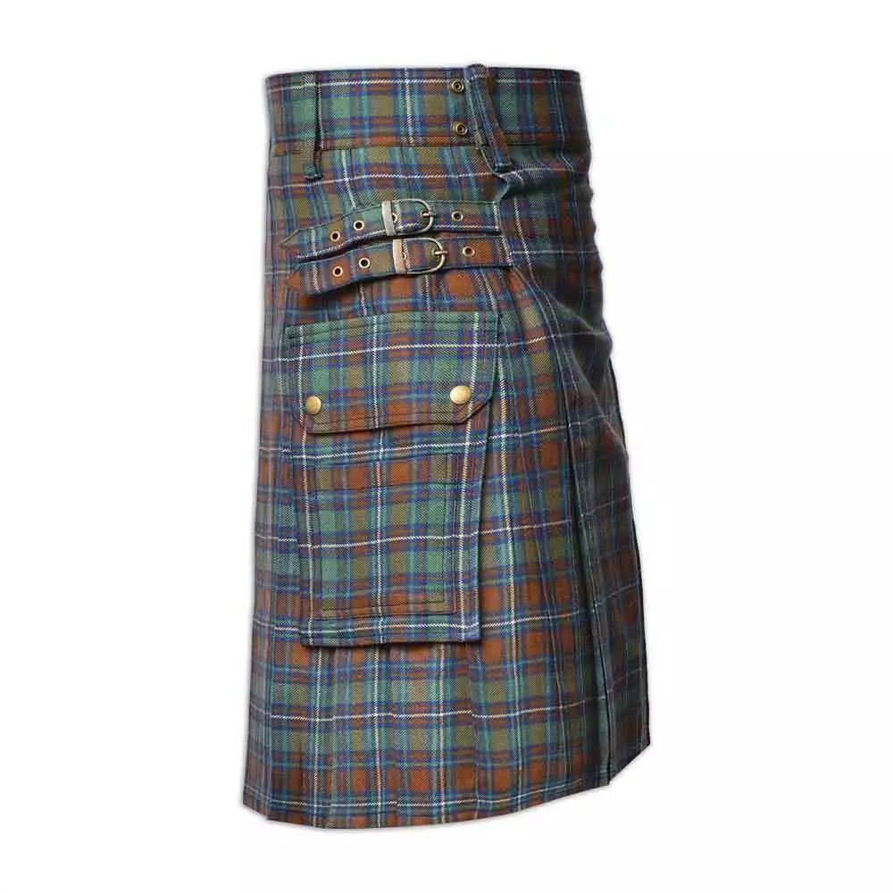 Handmade Traditional County Kerry Tartan Utility Kilt Deluxe Kilt Custom Kilt