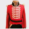 Mens Military Uniform hussar jacket Red wool military cadet tailcoat