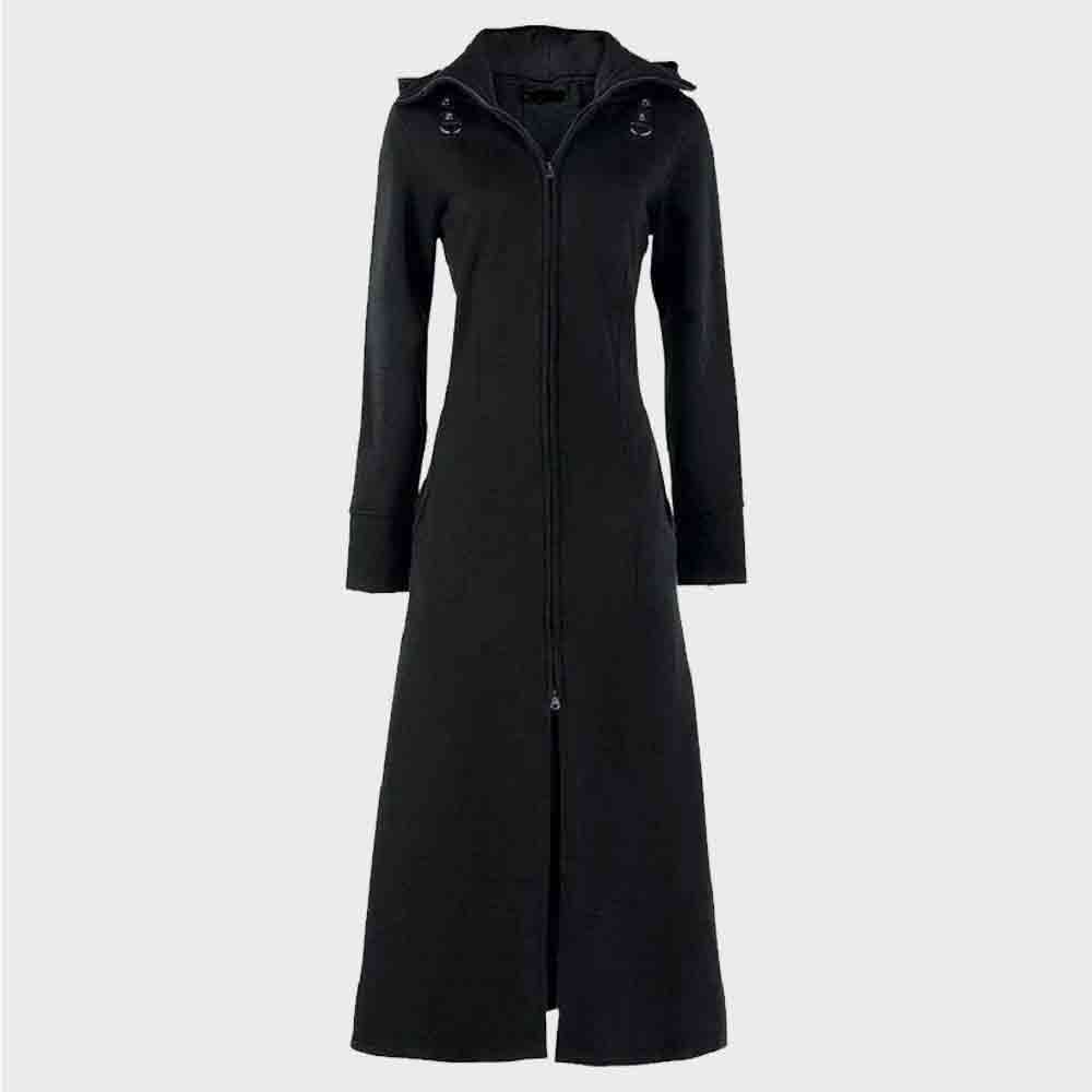 Women Gothic Dress Steampunk Victorian Swallow Tail Long Trench Coat-0