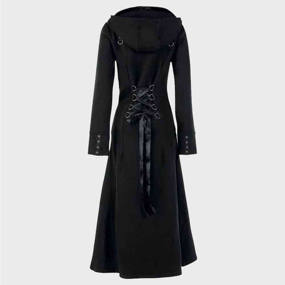 Women Gothic Dress Steampunk Victorian Swallow Tail Long Trench Coat